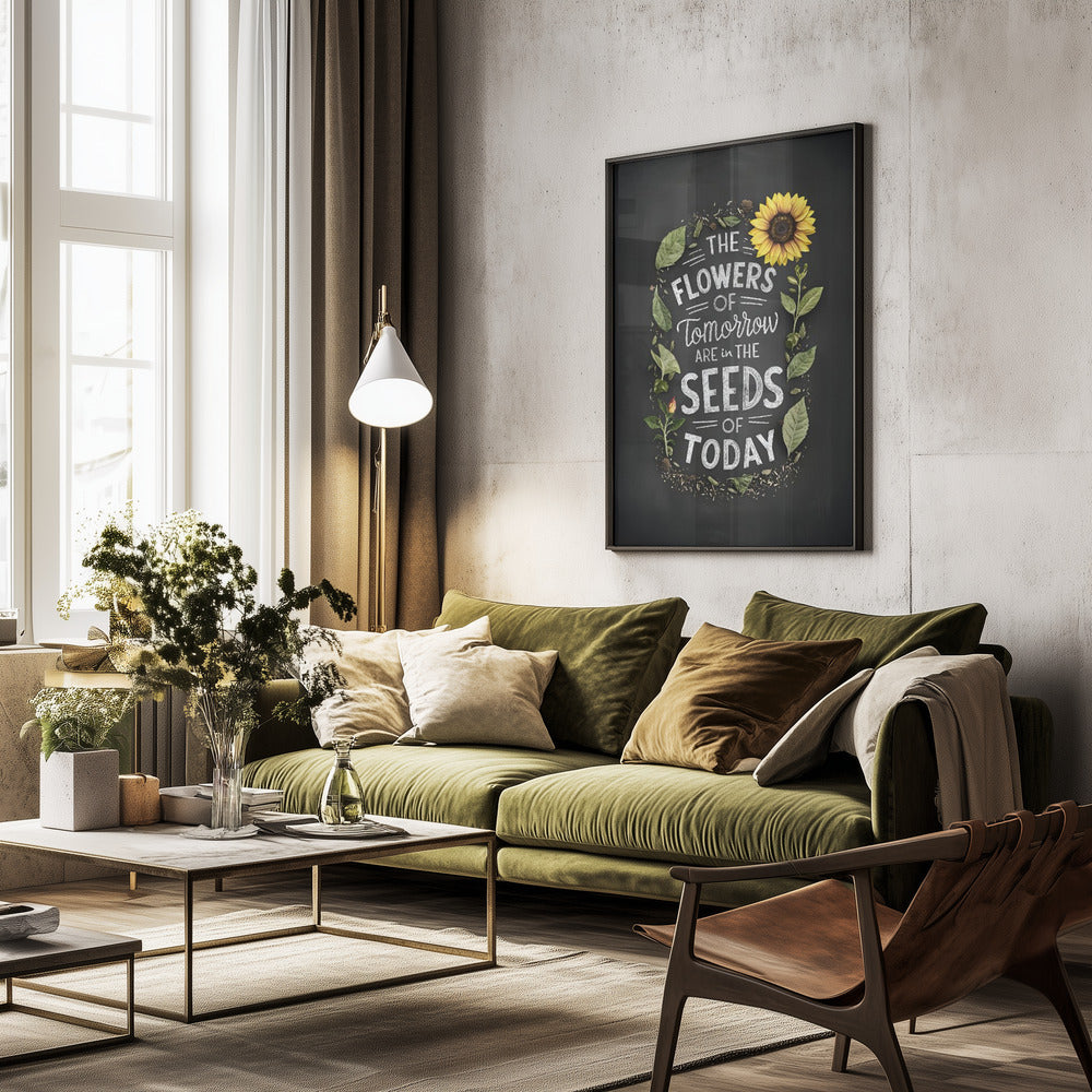 The Flowers Of Tomorrow Are In The Seeds Of Today - Poster / Art Print - interiör