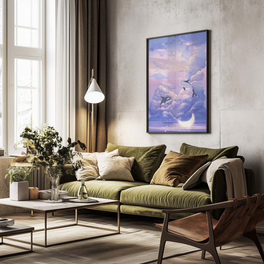 Fantasy Beautiful Whale - Poster / Art Print - interiör