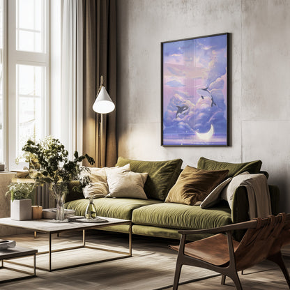 Fantasy Beautiful Whale - Poster / Art Print - interiör