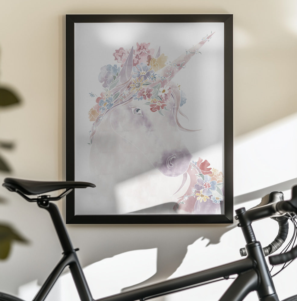 Unicorn Floral - Poster / Art Print - interiör