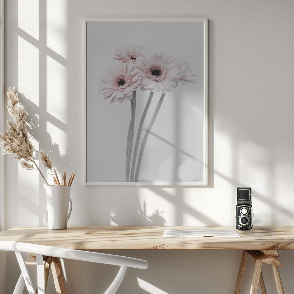 Pink Flowers - Poster / Art Print - interiör