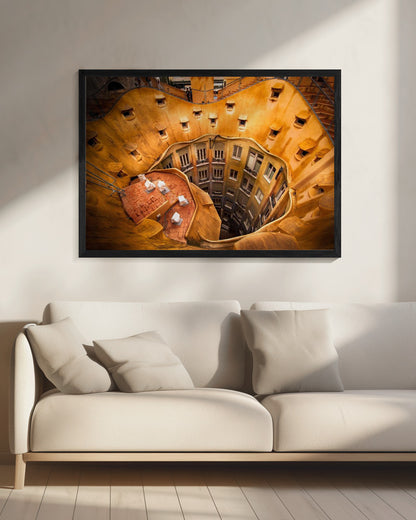 Antoni Gaudí’s La Pedrera  © Nora De Angelli - Poster / Art Print - interiör