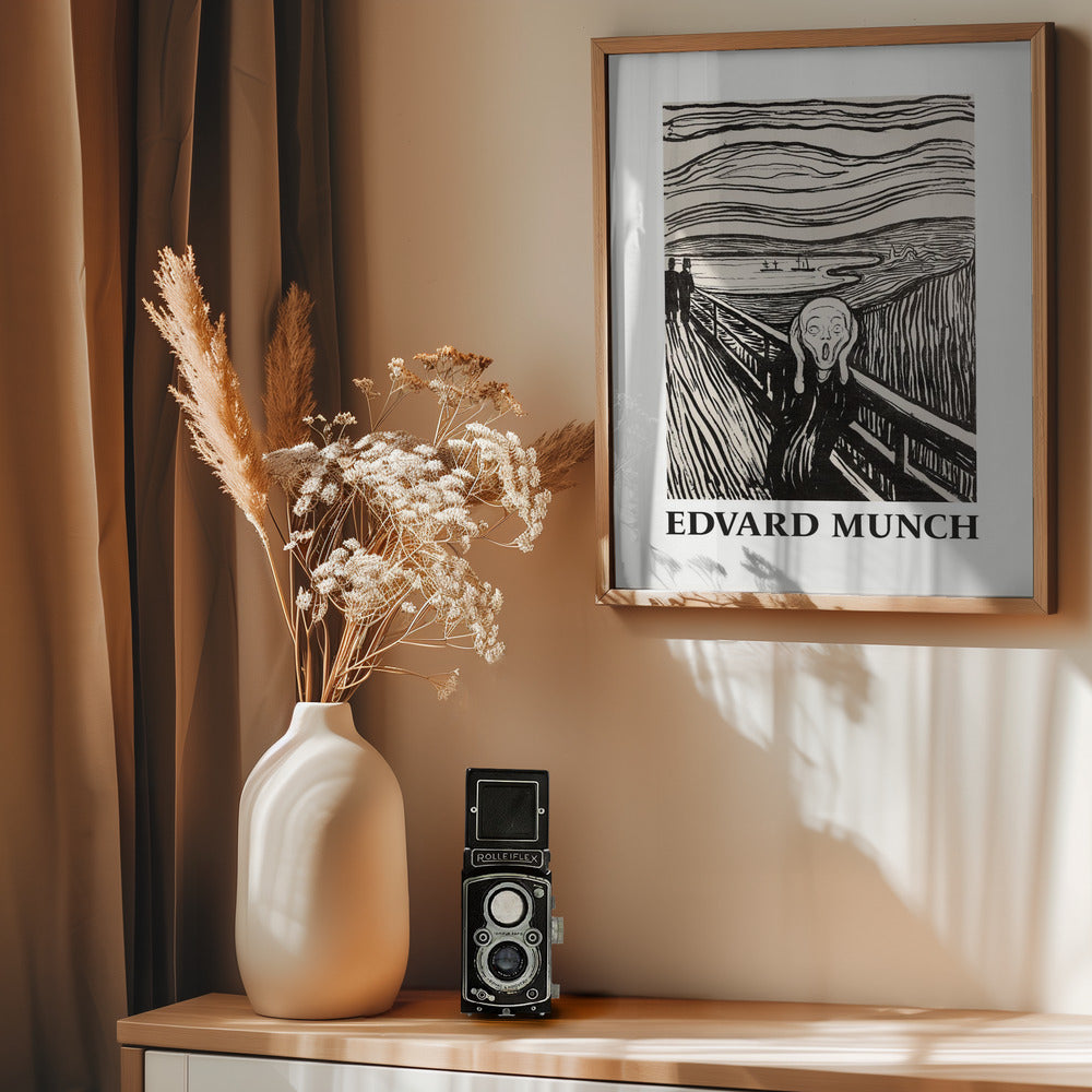 Skriet- The Scream - Monochrome Version - Poster / Art Print - interiör