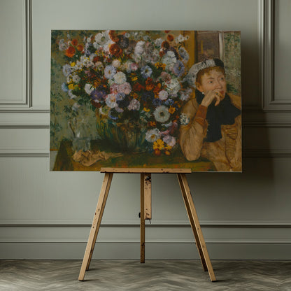 A Woman Seated Beside a Vase of Flowers - Poster / Art Print - interiör