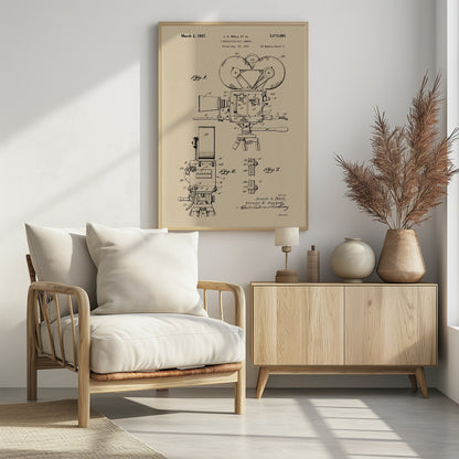 Cinematographic Camera Patent 1937 - Poster / Art Print - interiör