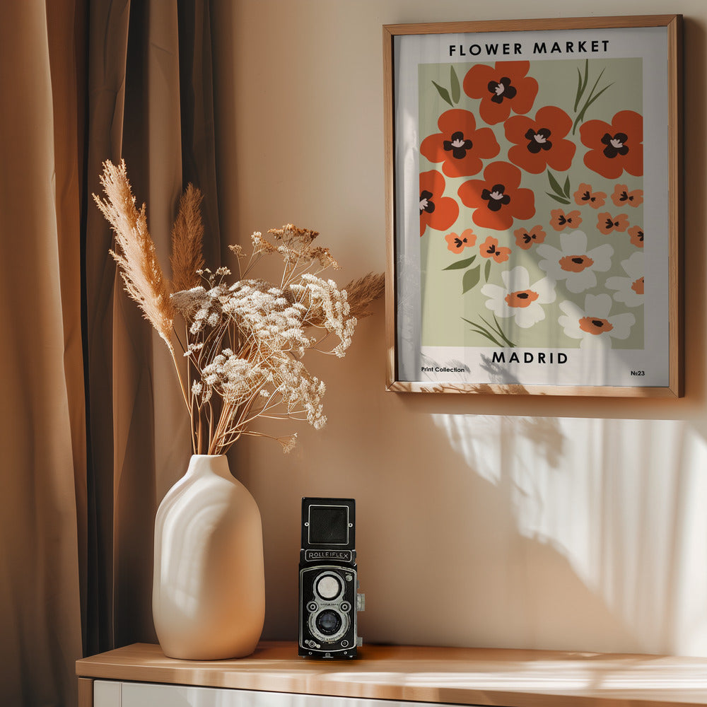 Flower Market Madrid - Poster / Art Print - interiör