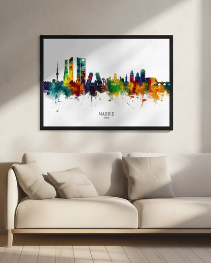 Madrid Spain Skyline - Poster / Art Print - interiör