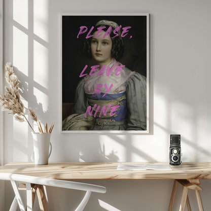 Please, Leave By Nine - Poster / Art Print - interiör