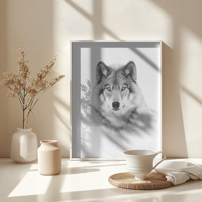 Portrait of a Timber Wolf - Poster / Art Print - interiör
