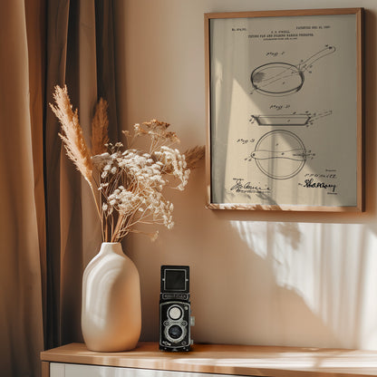 Frying Pan Patent 1907 - Poster / Art Print - interiör