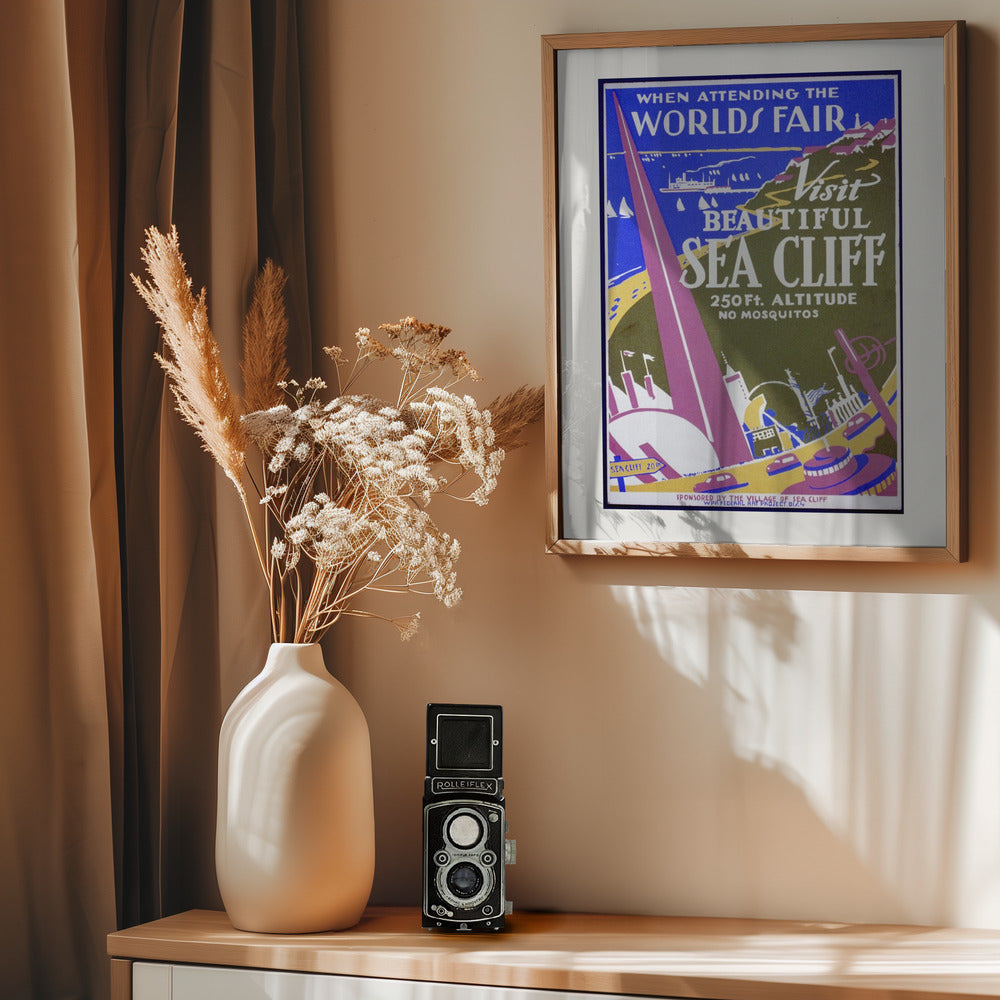 When Attending the Worlds Fair, Visit Beautiful Sea Cliff - Poster / Art Print - interiör