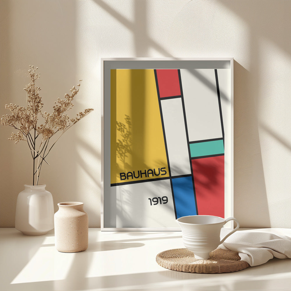 Bauhaus Geometric Design Retro - Poster / Art Print - interiör