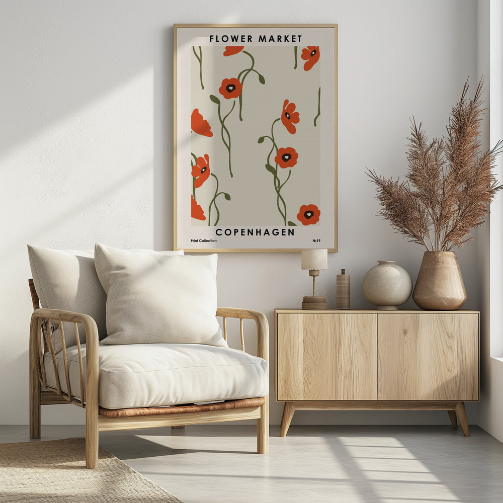 Flower Market Copenhagen - Poster / Art Print - interiör
