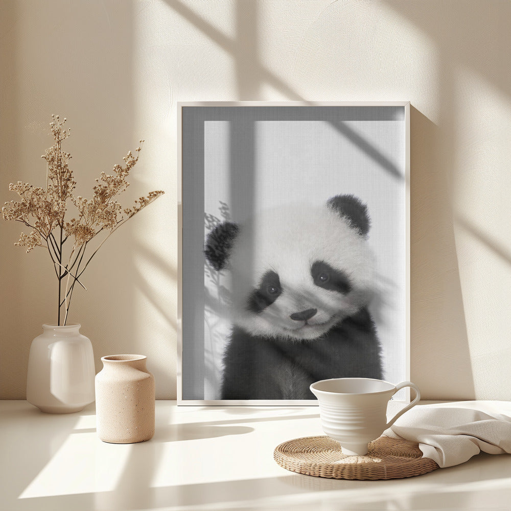 Peekaboo Baby Panda - Poster / Art Print - interiör
