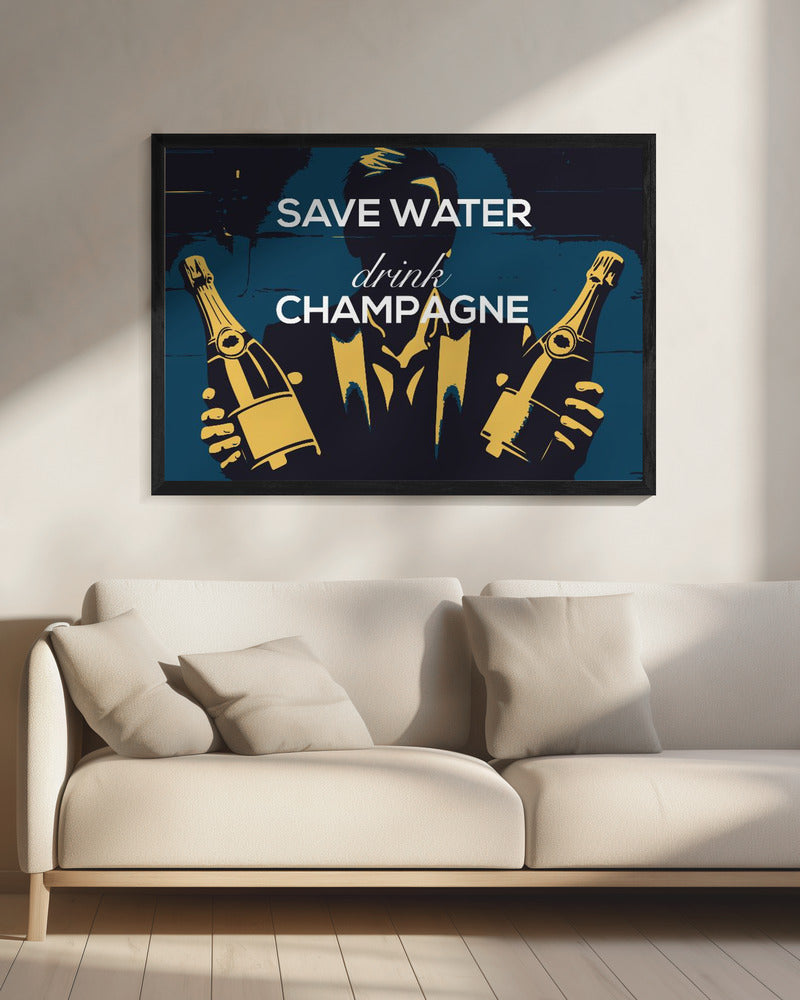 Save water - Drink champagne - Poster / Art Print - interiör