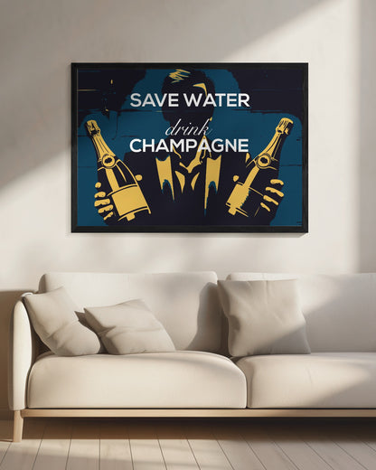Save water - Drink champagne - Poster / Art Print - interiör