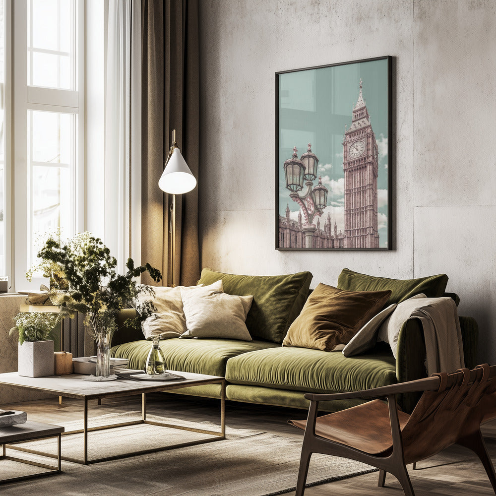 LONDON Elizabeth Tower | urban vintage style - Poster / Art Print - interiör