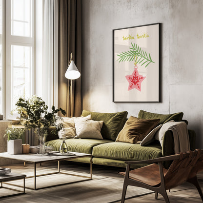 Cheerful twinkle Christmas star - Poster / Art Print - interiör