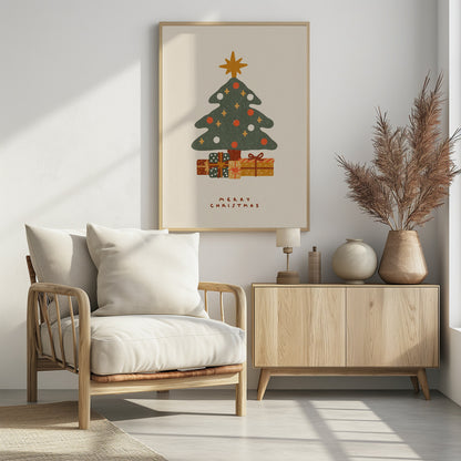 Christmas tree with gifts - Poster / Art Print - interiör
