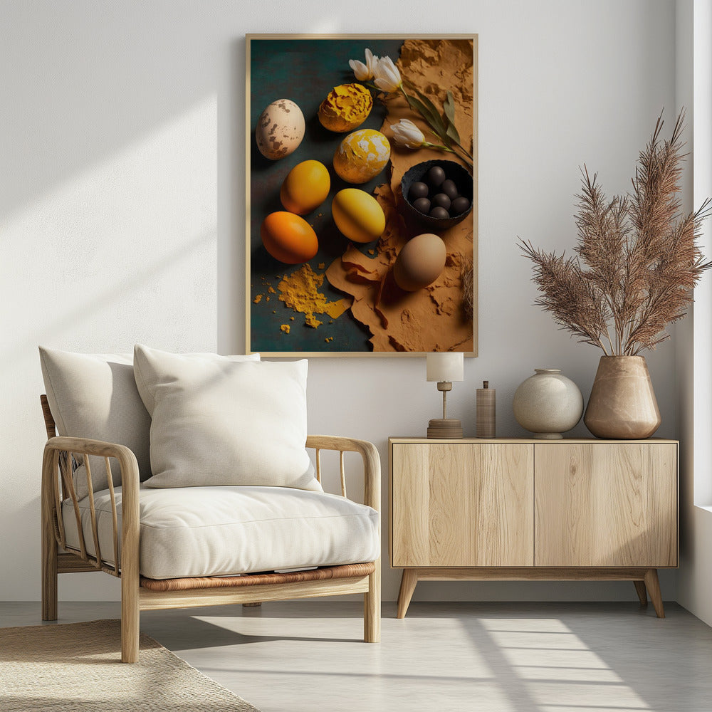 Colored Eggs - Poster / Art Print - interiör
