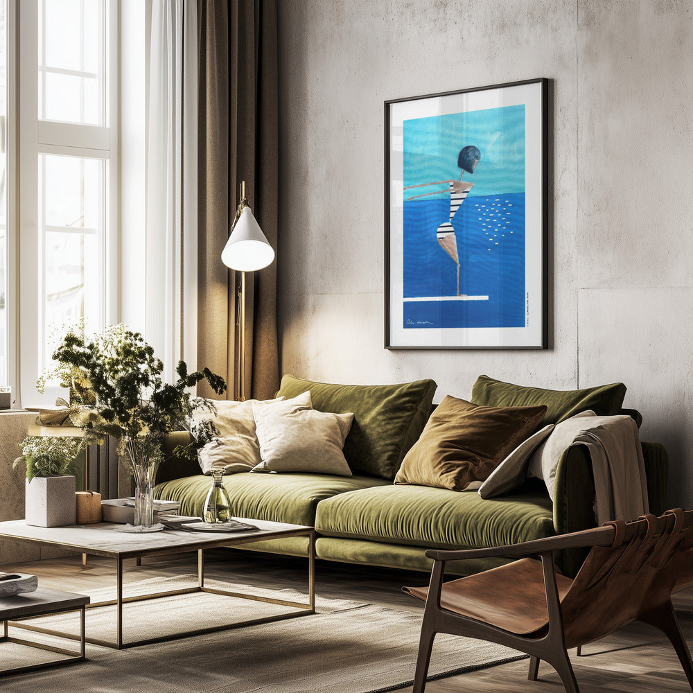 Summer Pool Diver - Poster / Art Print - interiör