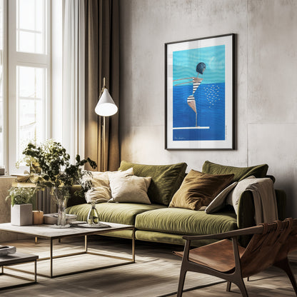 Summer Pool Diver - Poster / Art Print - interiör