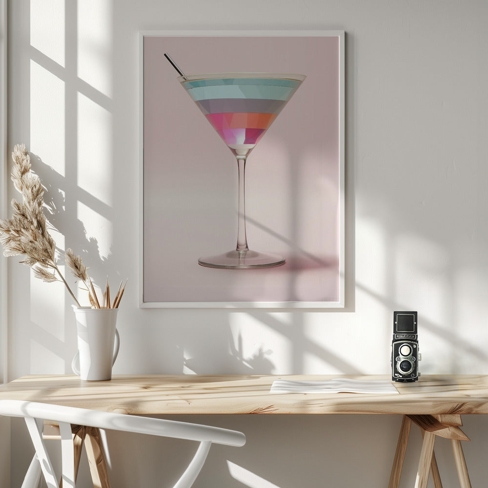Striped Martini - Poster / Art Print - interiör
