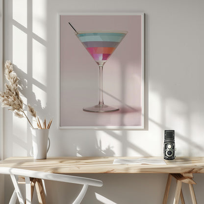 Striped Martini - Poster / Art Print - interiör