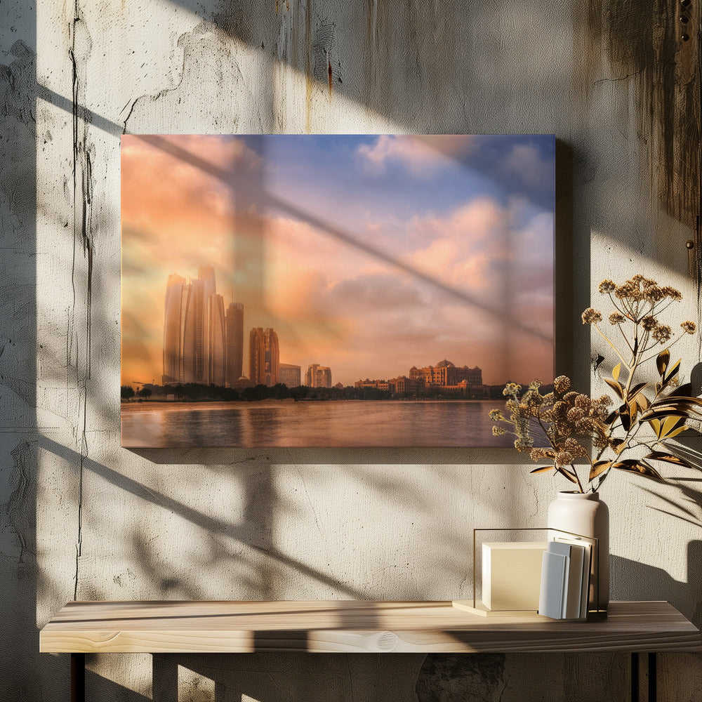 Etihad Towers &amp; Emirates Palace, Abu Dhabi, UAE - Poster / Art Print - interiör