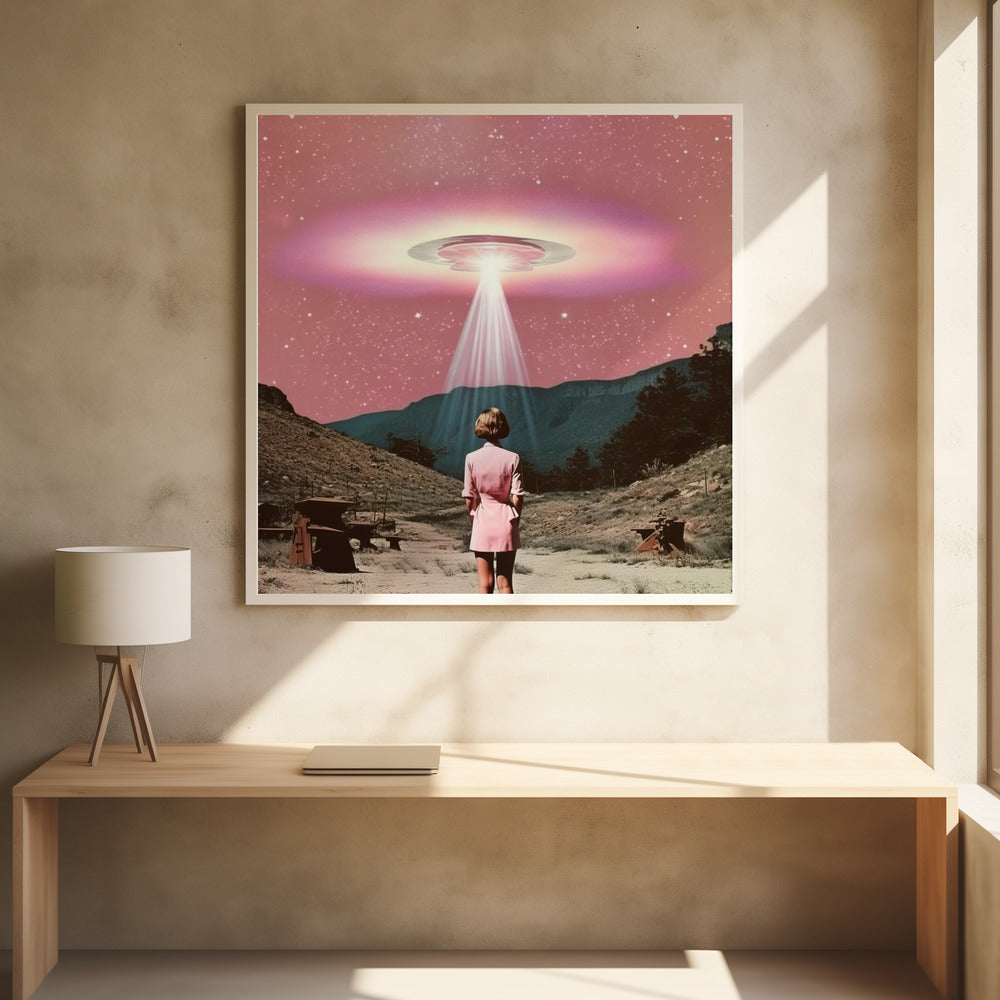 Beam Me Up Barbie 2 Collage Art - Poster / Art Print - interiör