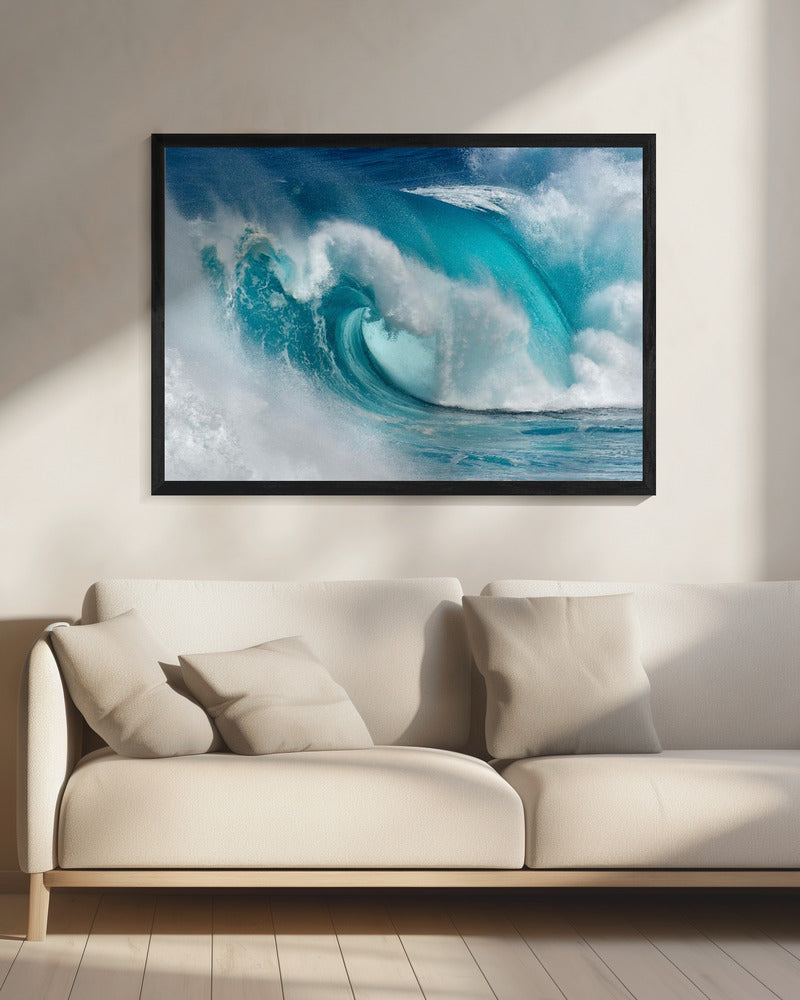 When the ocean turns into blue fire - Poster / Art Print - interiör