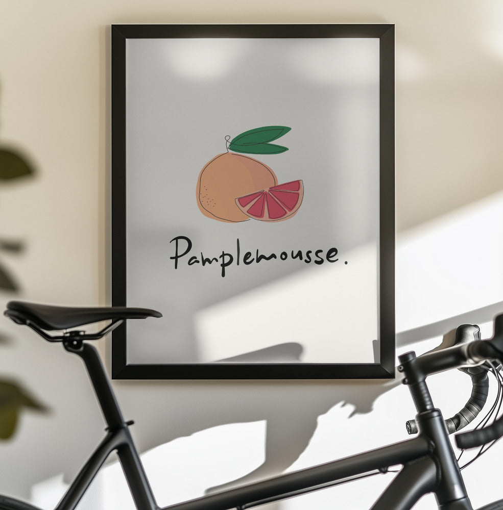 Modern French Fruits Collection "Grapefruit / Pamplemousse" - Poster / Art Print - interiör
