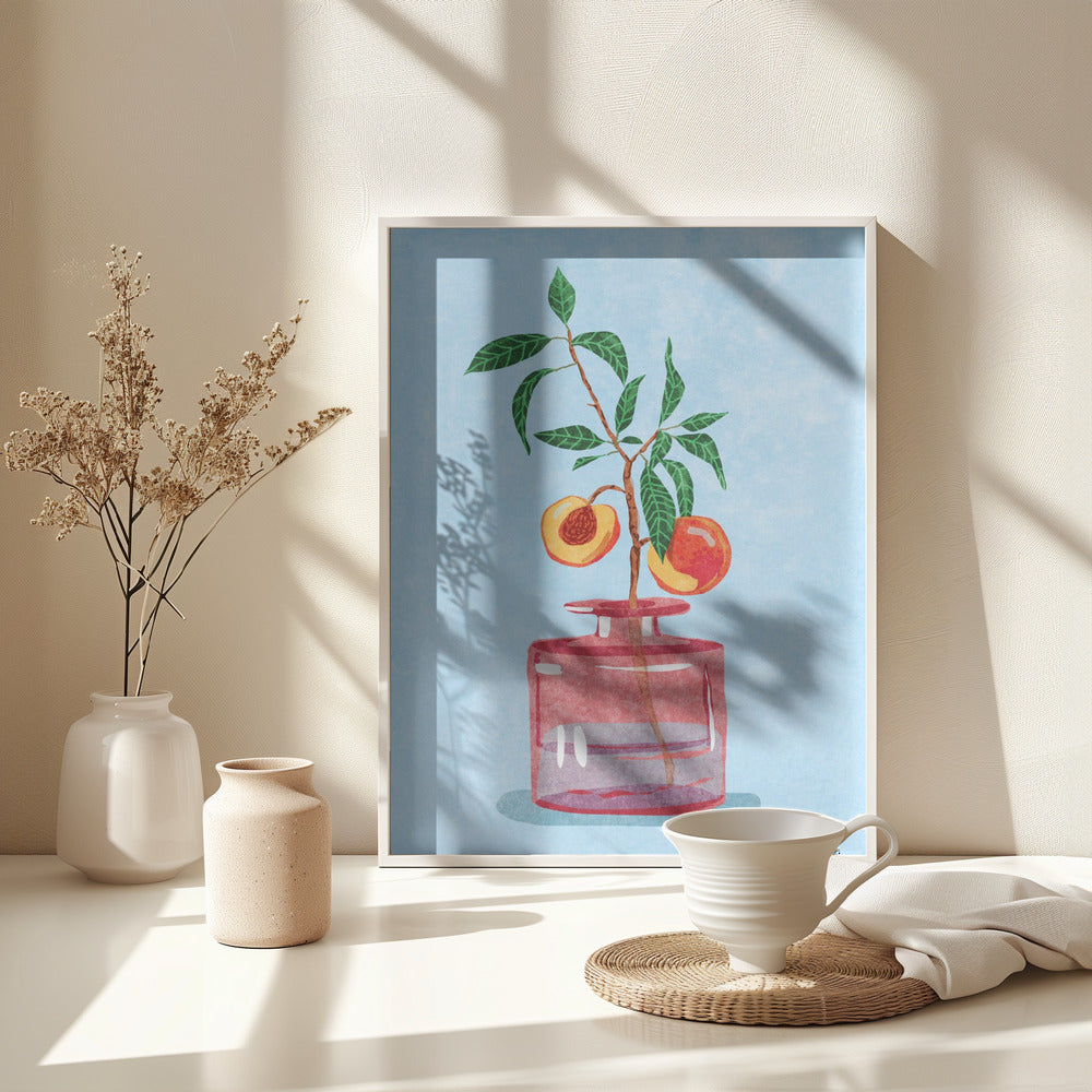 Peach Tree in Vase - Poster / Art Print - interiör