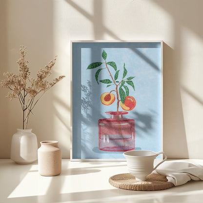 Peach Tree in Vase - Poster / Art Print - interiör