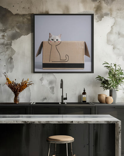 Cat in the box - Poster / Art Print - interiör