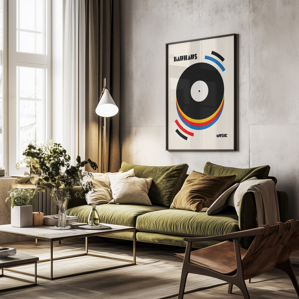 Bauhaus Musik Retro Illustration - Poster / Art Print - interiör