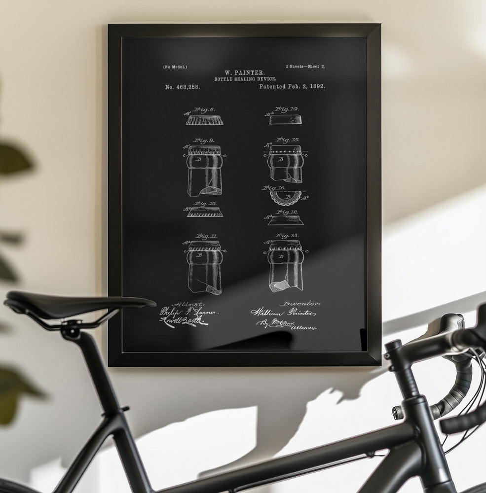 Bottle Sealing Device Patent 1892 - Poster / Art Print - interiör