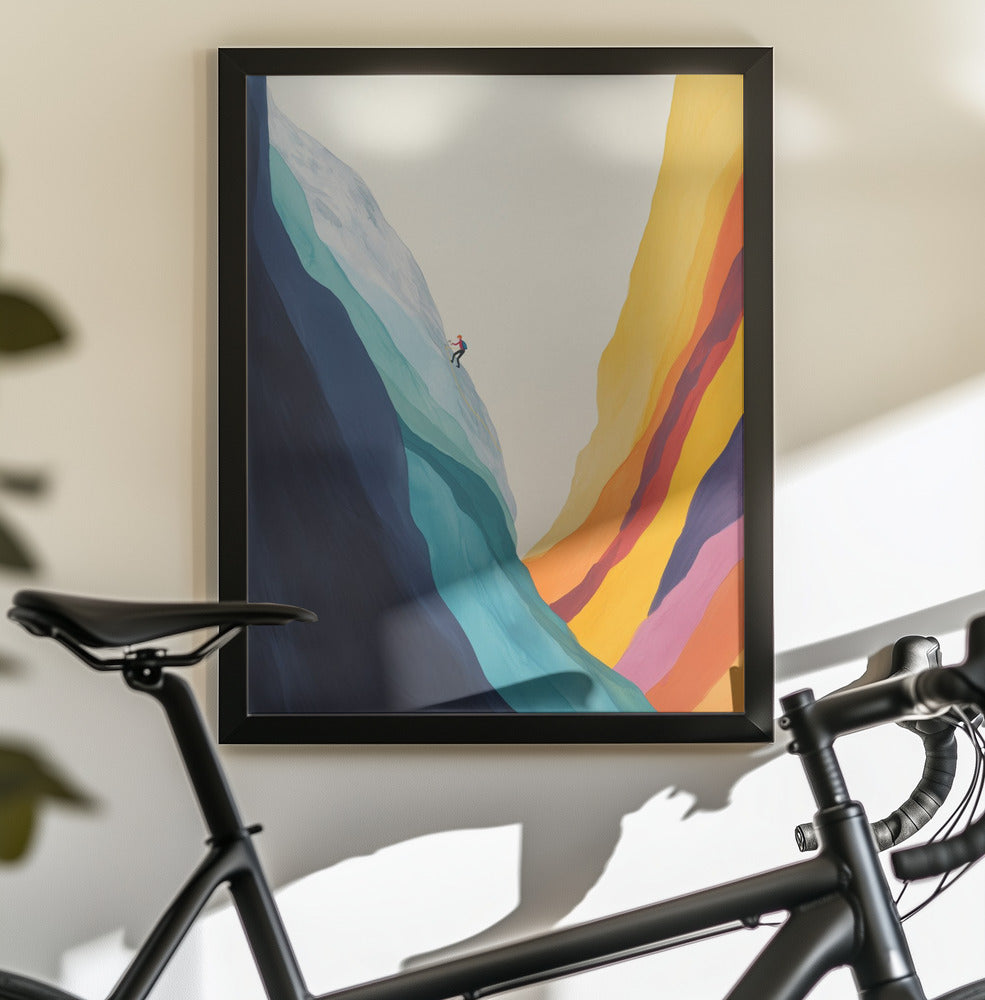 Climbing Rainbow Mountains - Poster / Art Print - interiör