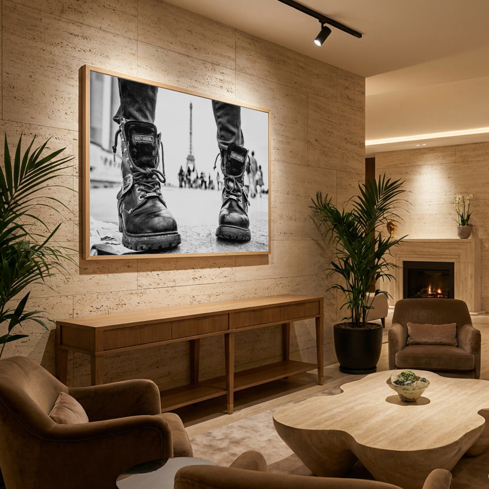 Biker Boots in Paris - Poster / Art Print - interiör