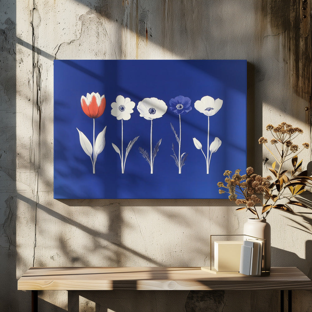 Five Flowers - Poster / Art Print - interiör