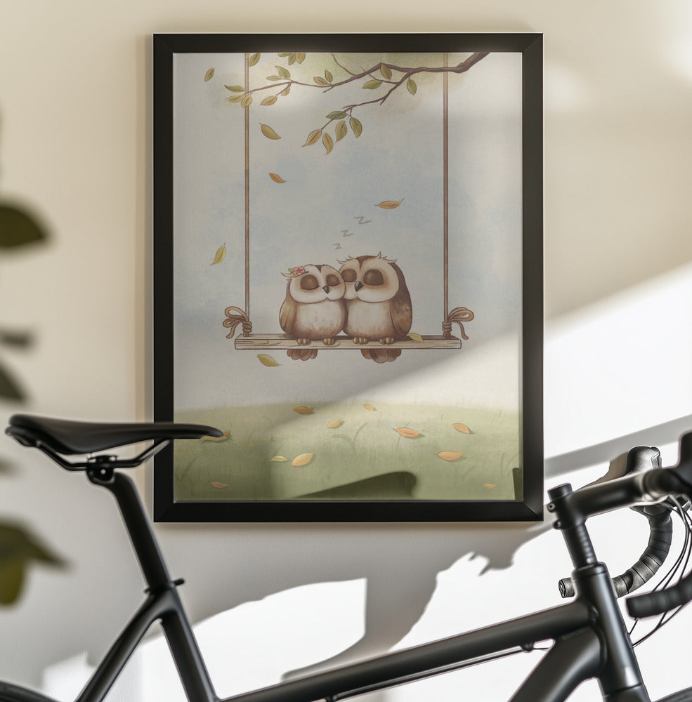 Owls in love - Poster / Art Print - interiör