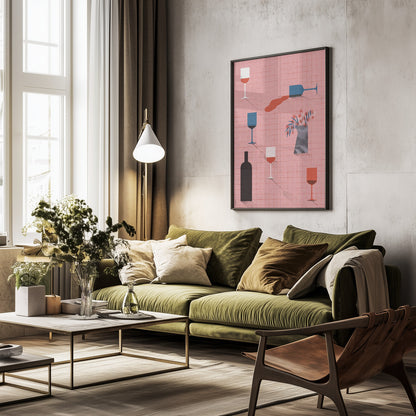Wine - Poster / Art Print - interiör