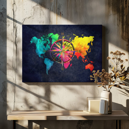 Världskarta 44 - Poster / Art Print - interiör