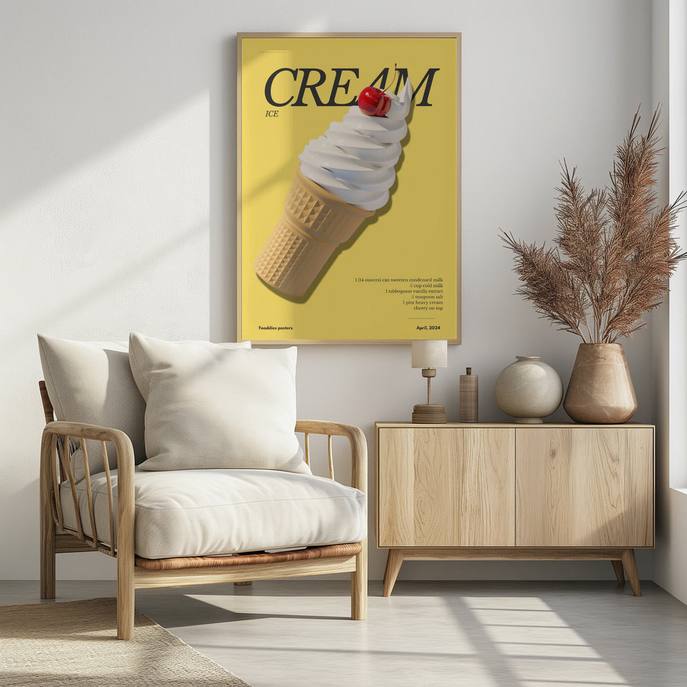 Cherry on Top Ice Cream - Poster / Art Print - interiör