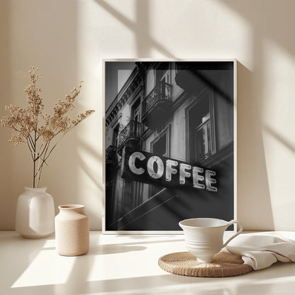 Vintage Coffee Sign No 2 - Poster / Art Print - interiör