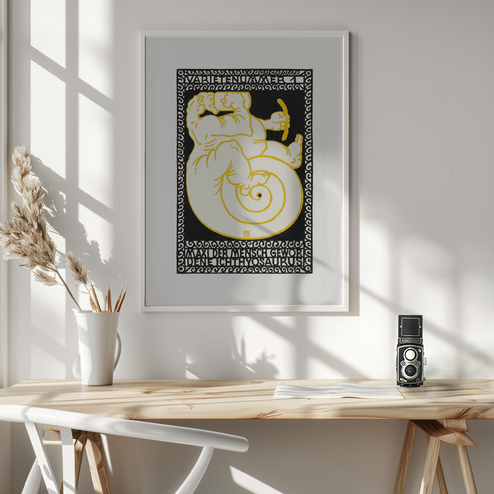 Variety Act 1  Maxi the Ichthyosaurus Turned Man - Poster / Art Print - interiör