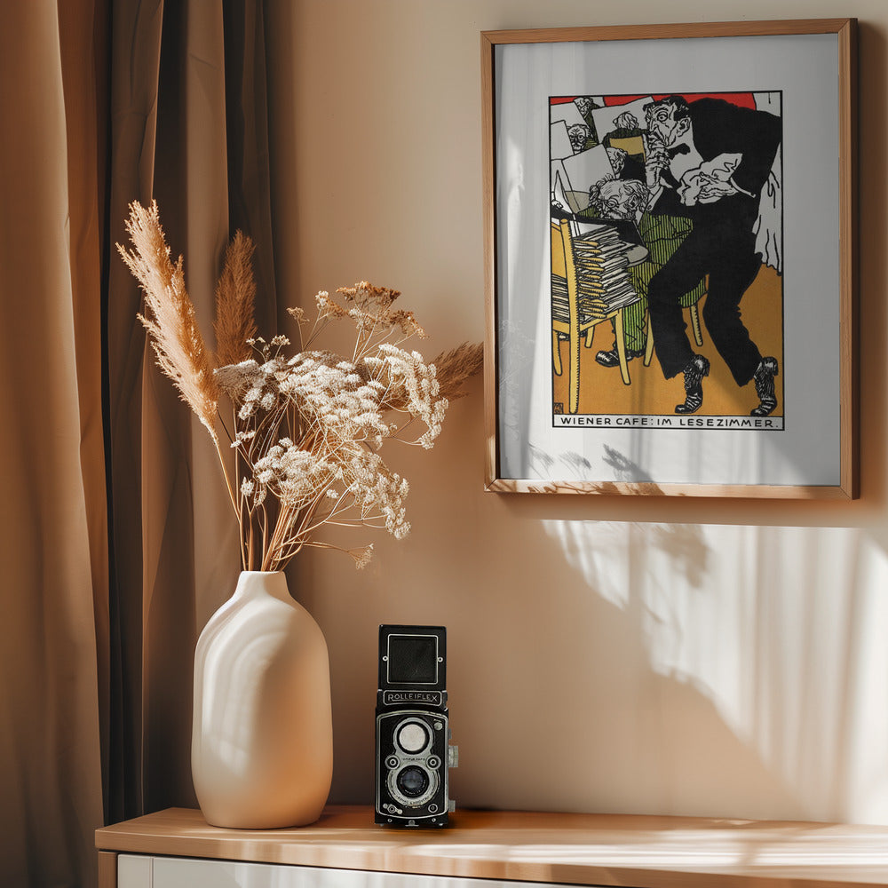 Vienesse Café  In the Reading Room - Poster / Art Print - interiör