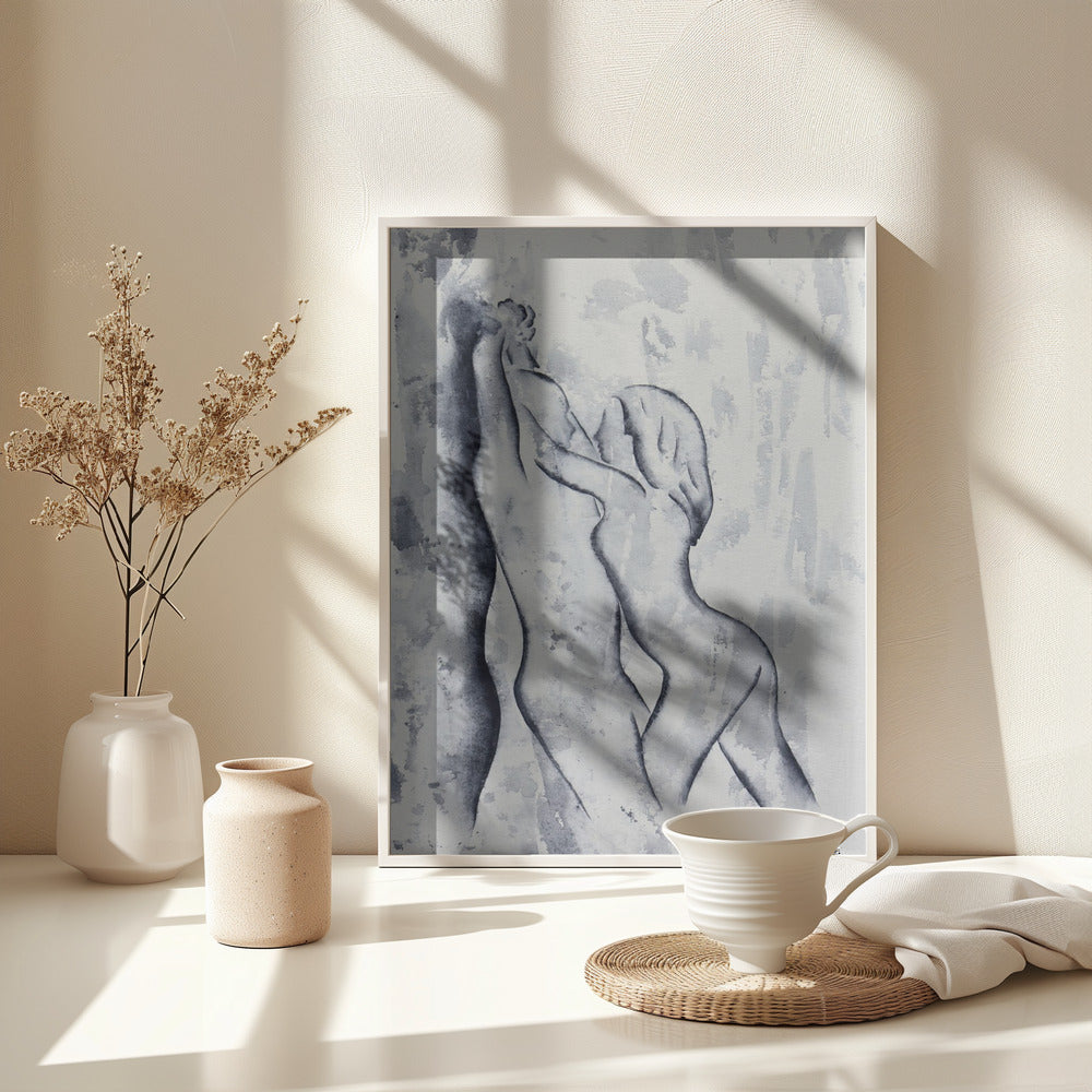 Abstract Erotic Painting Man and Woman - Poster / Art Print - interiör