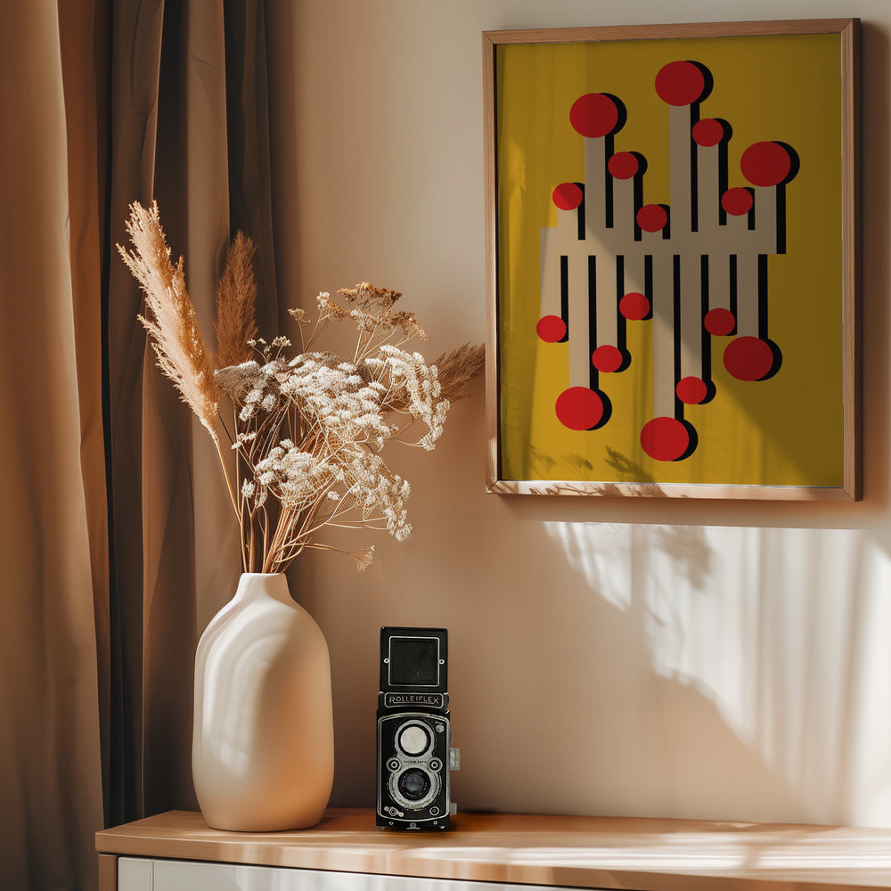 The 1968 Telephonist Mustard - Poster / Art Print - interiör
