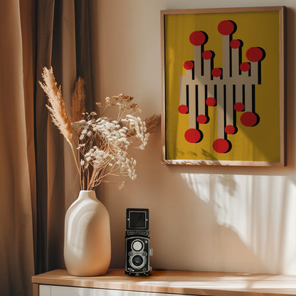 The 1968 Telephonist Mustard - Poster / Art Print - interiör